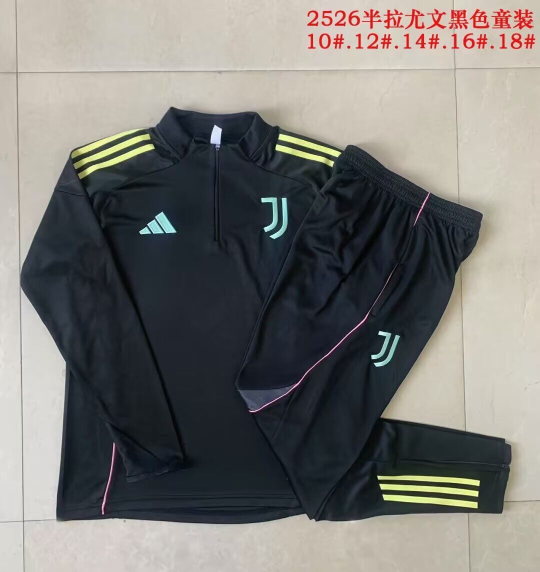 Kids Juventus 25/26 Tracksuit - Black